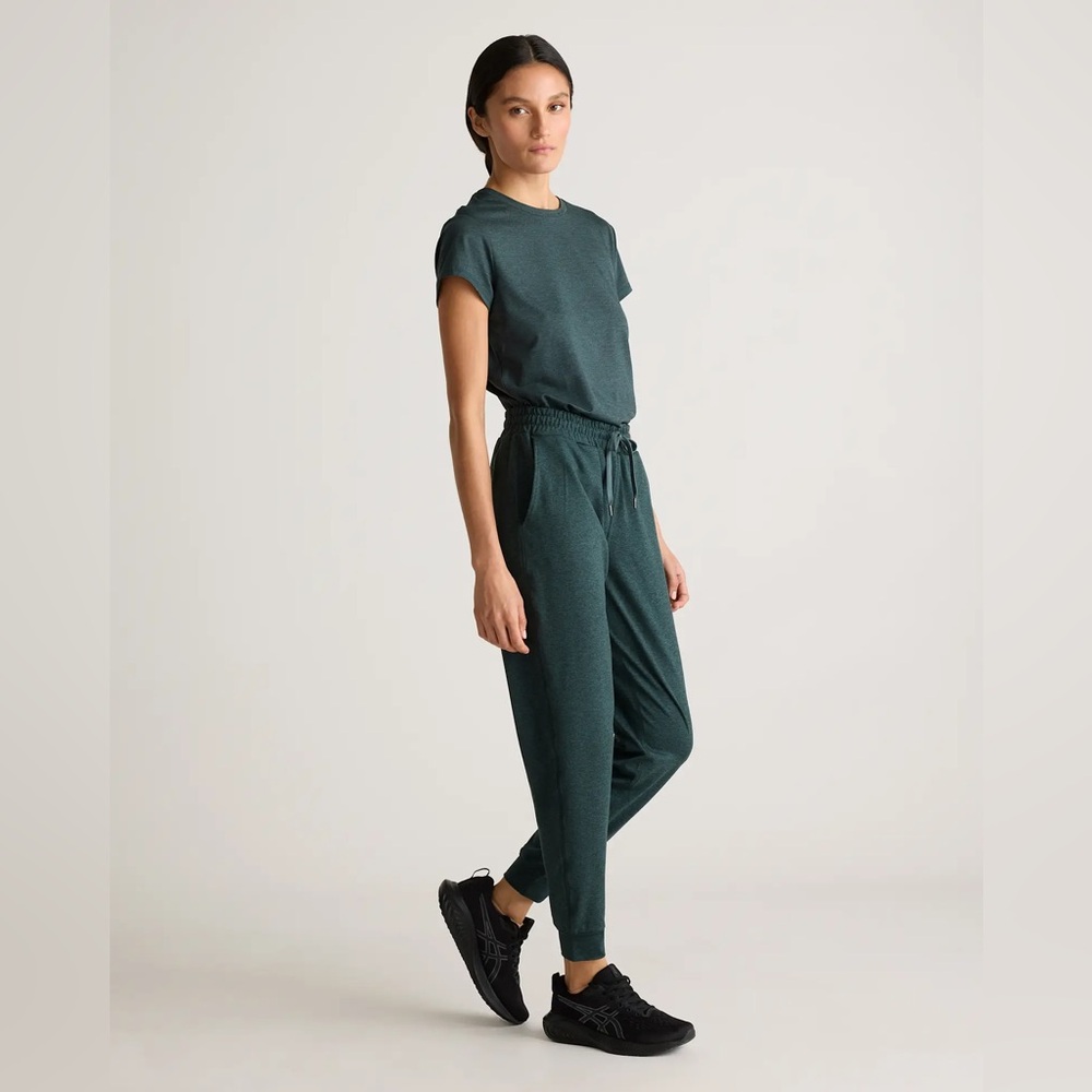 Quince Flowknit Boyfriend Joggers Heathered Green Size Small Athleisure Jogger - Picture 3 of 10